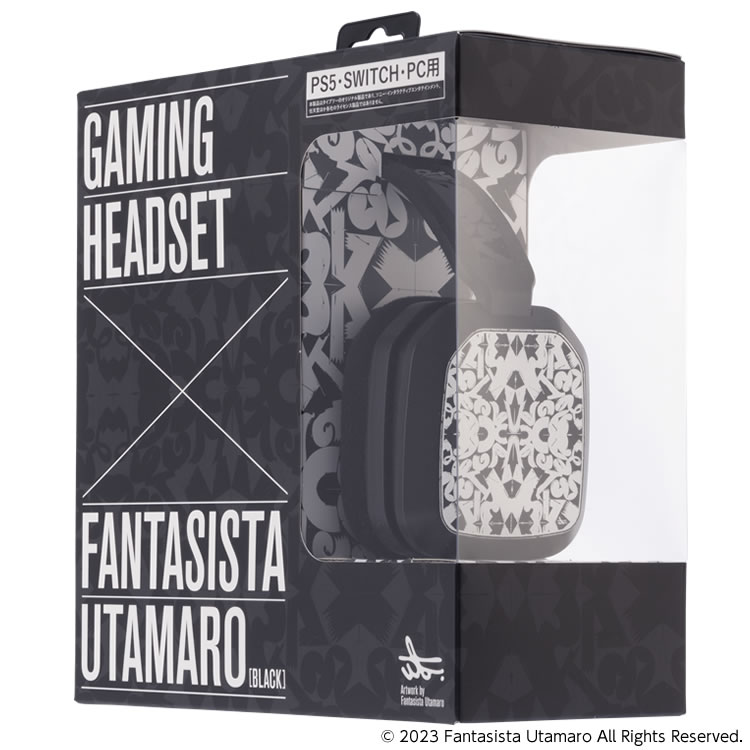 GAMING HEADSET × FANTASISTA UTAMARO ゲーミングヘッドセット（PS5/SWITCH/PC用）BLACK パッケージ