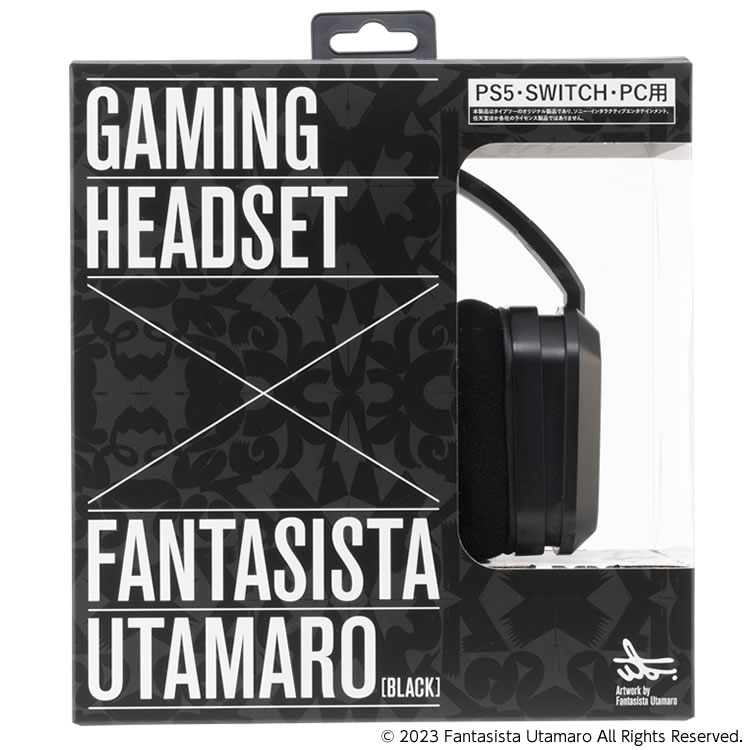 GAMING HEADSET × FANTASISTA UTAMARO ゲーミングヘッドセット（PS5/SWITCH/PC用）BLACK パッケージ正面