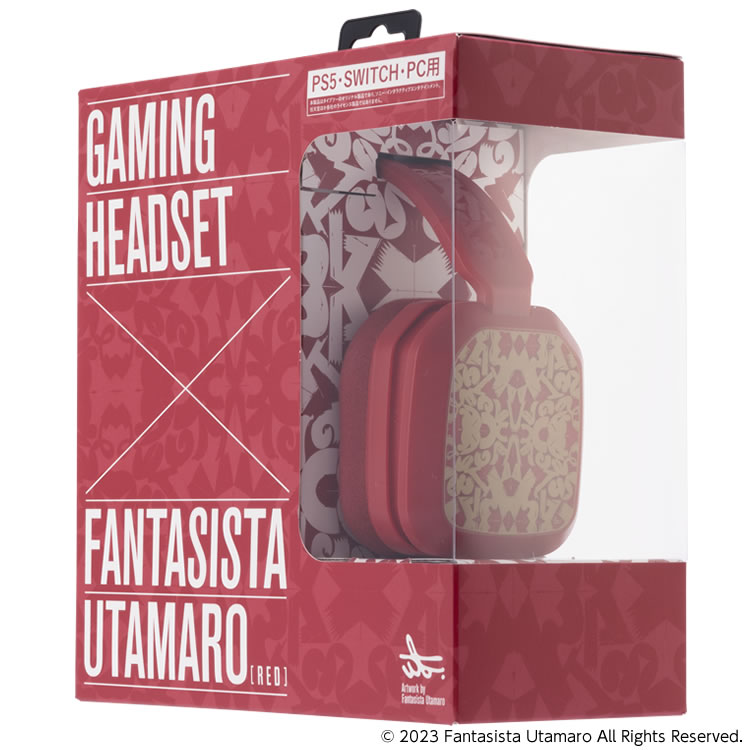 GAMING HEADSET × FANTASISTA UTAMARO ゲーミングヘッドセット（PS5/SWITCH/PC用）RED　パッケージ