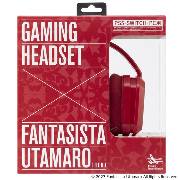 GAMING HEADSET × FANTASISTA UTAMARO ゲーミングヘッドセット（PS5/SWITCH/PC用）RED　パッケージ正面
