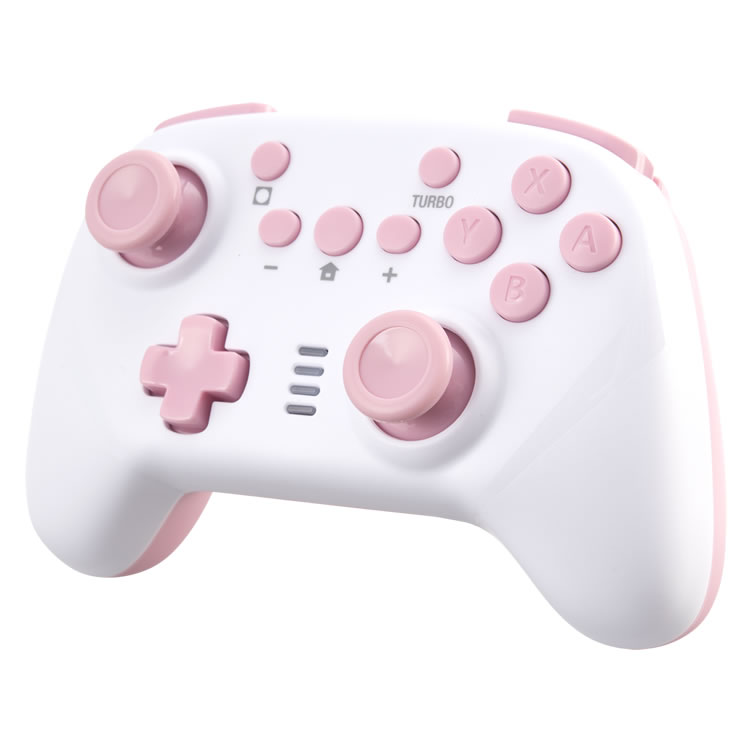 ワイヤレスコントローラー ミニ（SWITCH用）ホワイト×ピンク