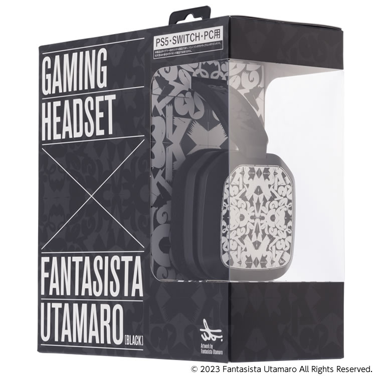 GAMING HEADSET × FANTASISTA UTAMARO ゲーミングヘッドセット(PS5/SWITCH/PC用)BLACK パッケージ