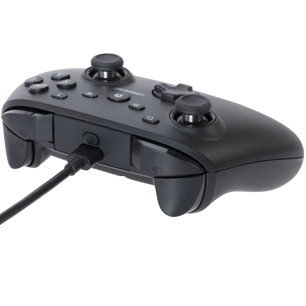 ゲーミングコントローラーPRO（PC／Switch用）ブラック 不意のケーブル抜けを防ぐ独自のロック機構搭載