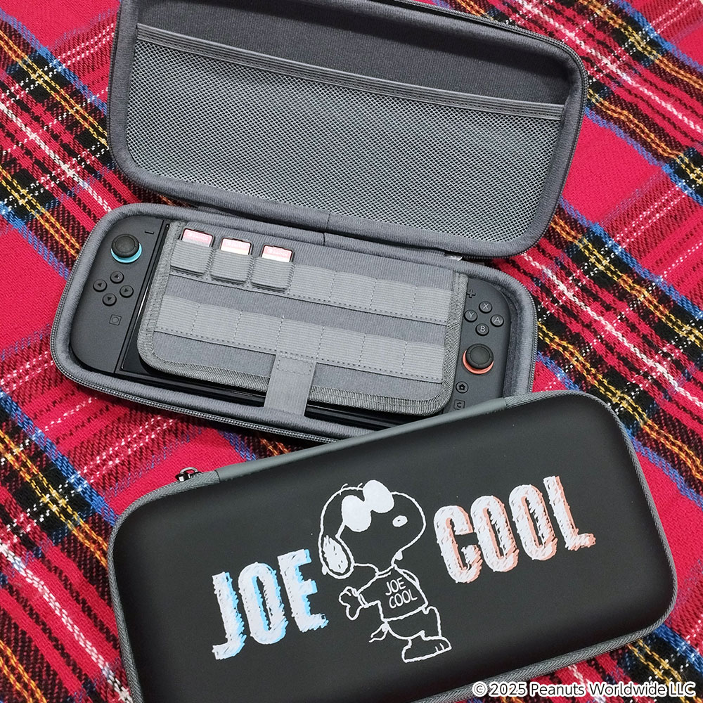 スヌーピー ポーチ (Switch2用) アクセサリーを収納できるメッシュポケット/Switch2用/Switch用ゲームカードを14枚収納できるポケット付き