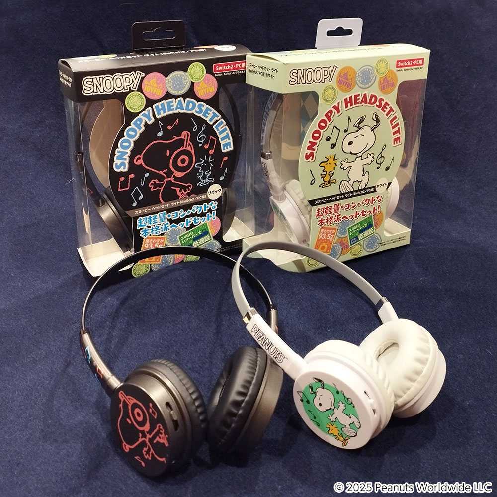 スヌーピー ヘッドセット ライト（Switch2／PC用）ホワイト／ブラック